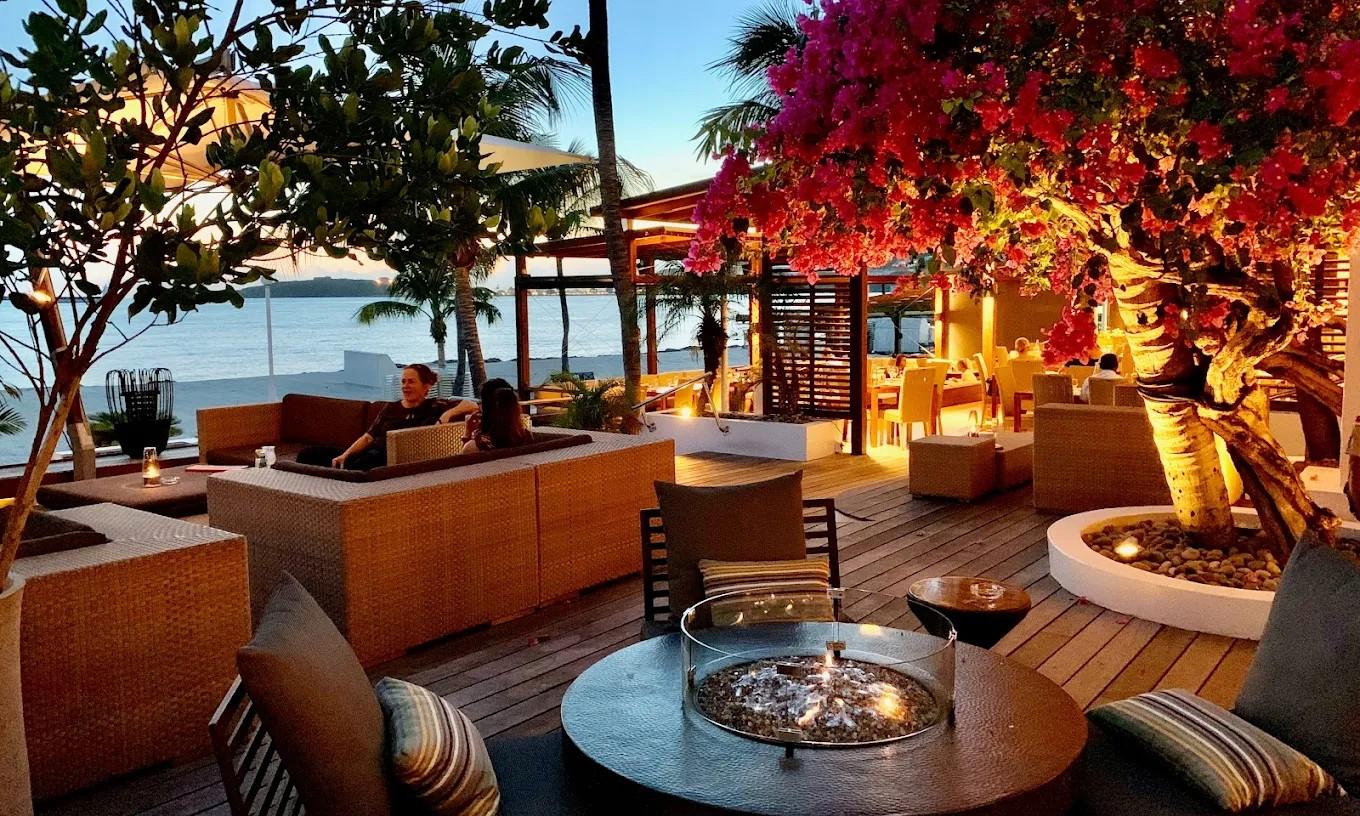 Holland House sxm Lounge deck sunset